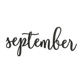 September Calligraphy Embroidery Design