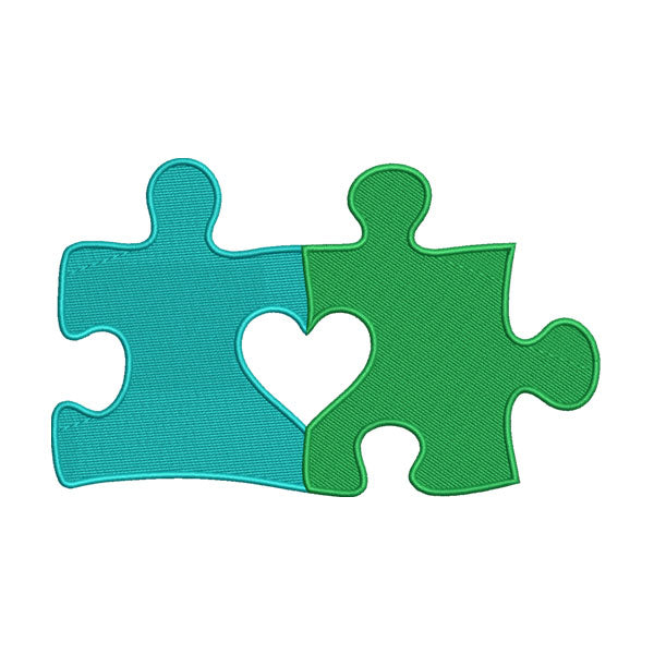 Puzzle Heart Embroidery Design