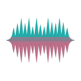 Green and Pink Sound Waves Embroidery Design