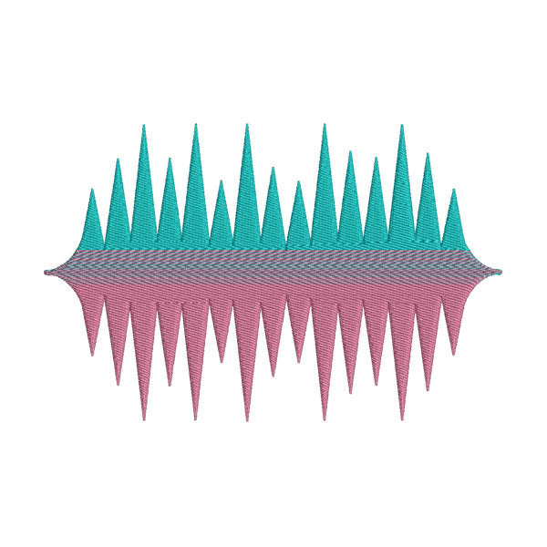 Green and Pink Sound Waves Embroidery Design