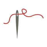Red Thread and Needle Embroidery Design