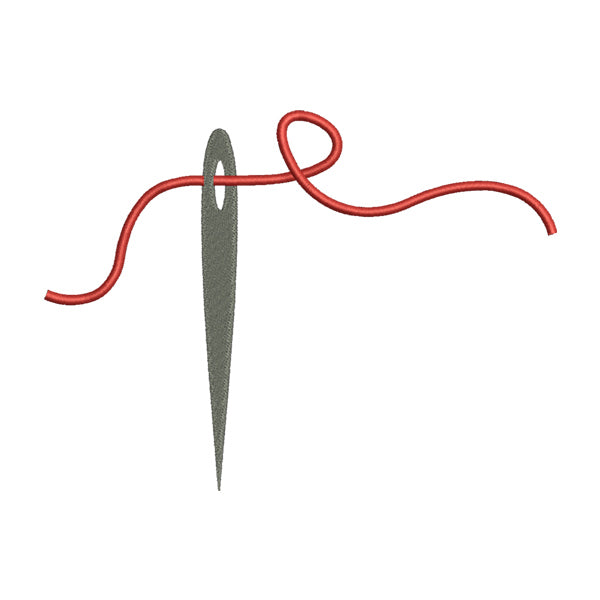 Red Thread and Needle Embroidery Design