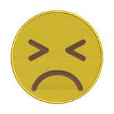 Sad Persevering Face Yellow Emoticon Emoji Embroidery Design