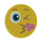 Face Blowing a Kiss Emoji Embroidery Design