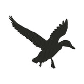 Enamoring Flying Duck Silhouette Embroidery Design