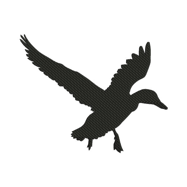 Enamoring Flying Duck Silhouette Embroidery Design
