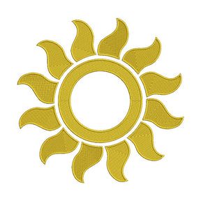Scorching Yellow Bright Sun Silhouette Embroidery Design