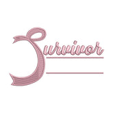 Motivating Pink Cancer Survivor Calligraphy Embroidery Design