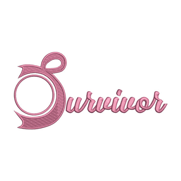Inspiring Pink Cancer Survivor Calligraphy Embroidery Design