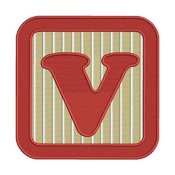 “V” Letter Alphabet Embroidery Design