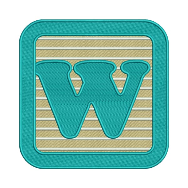 “W” Letter Embroidery Design – Custom Alphabet Patch