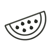 Watermelon Slice Cut Fruit Line Art Embroidery Design