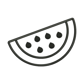 Watermelon Slice Cut Fruit Line Art Embroidery Design