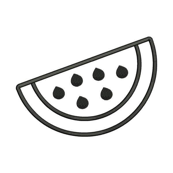 Watermelon Slice Cut Fruit Line Art Embroidery Design