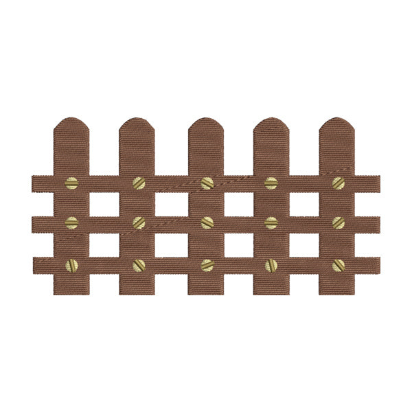 Captivating Wood Picket Fence Embroidery Design