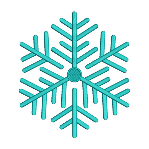 Cyan Snowflake Embroidery Design