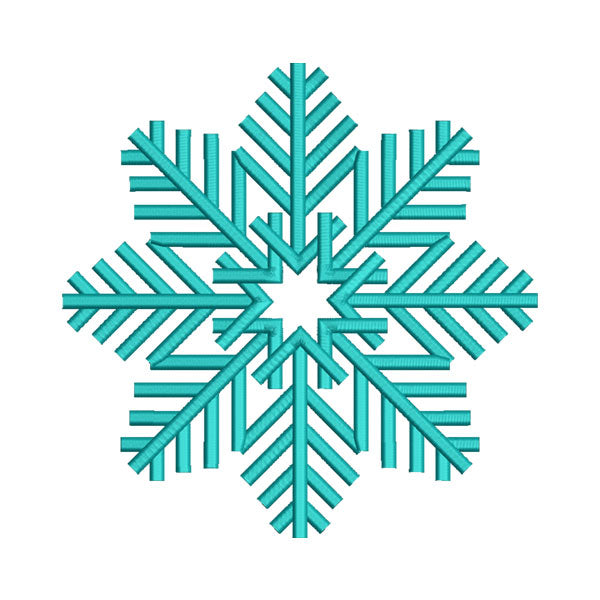 Sterling Cyan Star Snowflake Embroidery Design