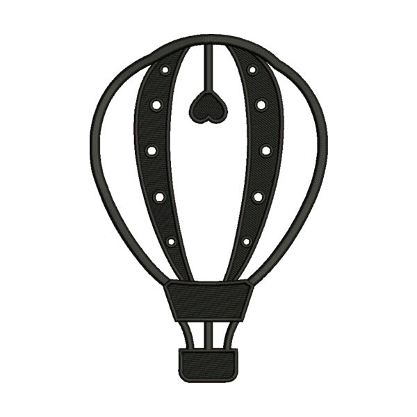 Fascinating Hot Air Balloon Silhouette Embroidery Design
