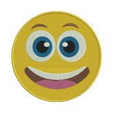 Grinning Face with Big Eyes Emoji Embroidery Design