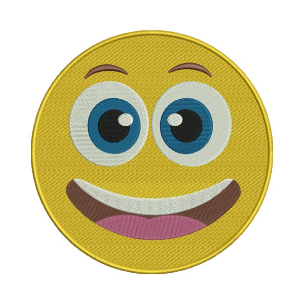 Grinning Face with Big Eyes Emoji Embroidery Design