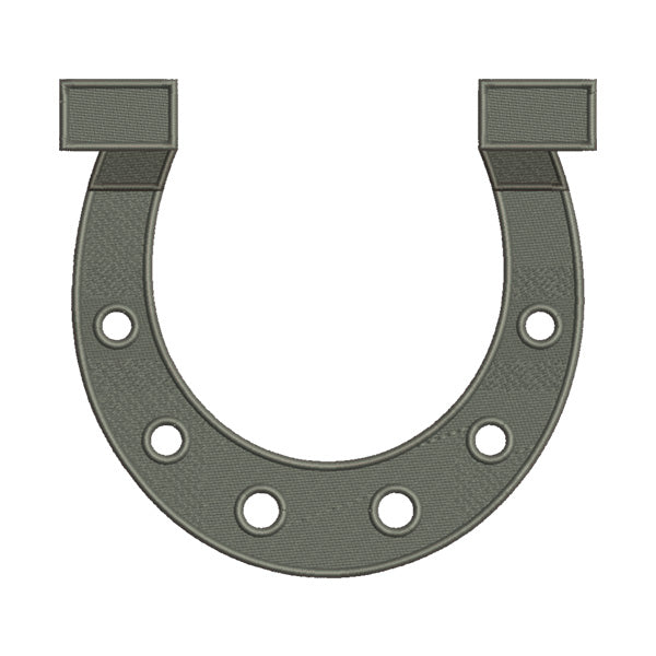 Grey Steel Horseshoe Embroidery Design
