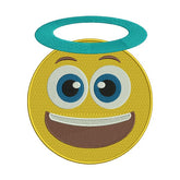 Grinning Face with Halo Yellow Emoji Embroidery Design