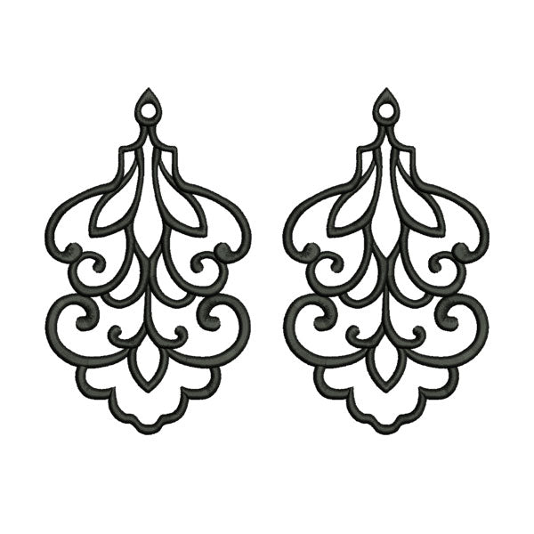 Exotic Floral Earrings Embroidery Design