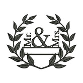 Mr & Mrs Floral Wreath Embroidery Design