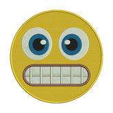 Grimacing Face with Teeth Emoji Embroidery Design
