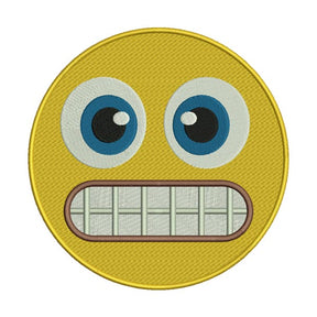 Grimacing Face with Teeth Emoji Embroidery Design