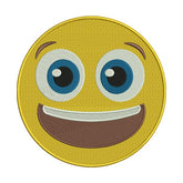 Grinning Face with Big Eyes Emoji Embroidery Design – Yellow