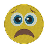 Sad Face Emoji Embroidery Design