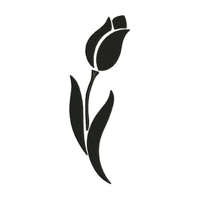 Enamoring Tulip Flower Silhouette Embroidery Design