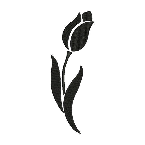 Enamoring Tulip Flower Silhouette Embroidery Design