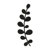 Captivating Plant Stem with Leaves Silhouette Embroidery Design