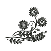 Exotic Flowers with Leaves Embroidery Design