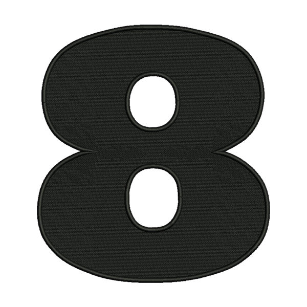 Number 8 Embroidery Design – Block Number Patch