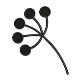 Abstract Stem with Circular Leaves Embroidery Design