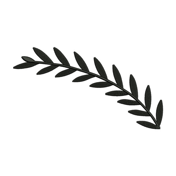 Curved Stem with Leaves Embroidery Design