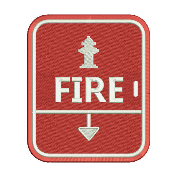 Fire Safety Sign Embroidery Design
