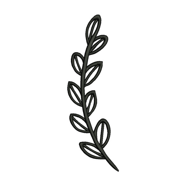 Stem and Leaves Embroidery Design