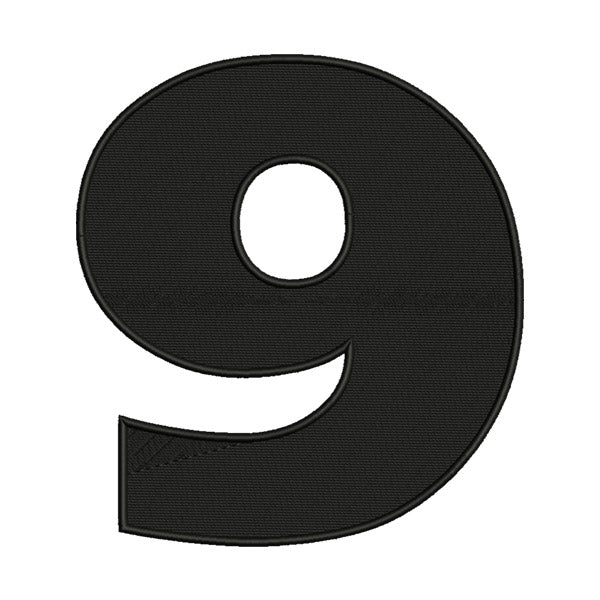 Number 9 Embroidery Design – Sports Jersey Patch