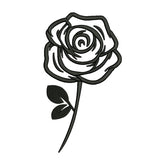 Rose Flower with Stem Embroidery Design