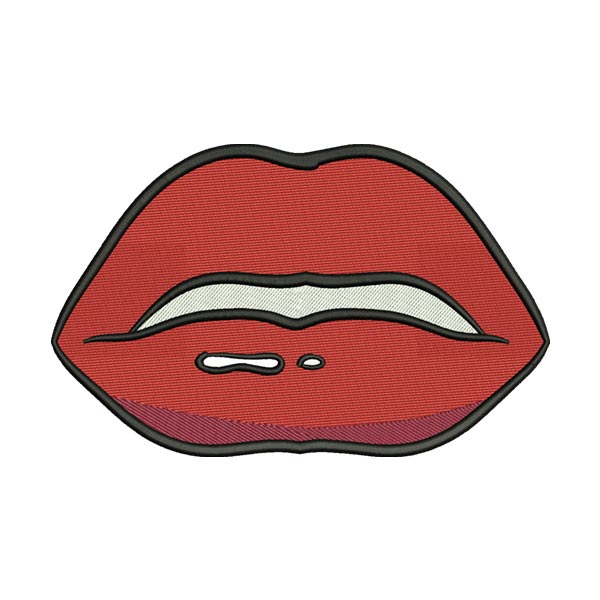 Red Lips Embroidery Design