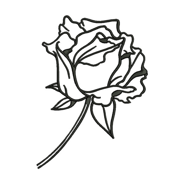 Rose Silhouette Embroidery Design