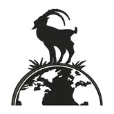 Ibex Silhouette Embroidery Design