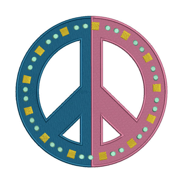 Peace Sign Embroidery Design