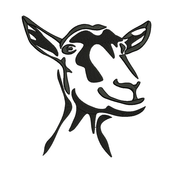 Goat Face Silhouette Embroidery Design