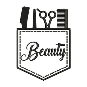 Beauty Hair Stylist Embroidery Design