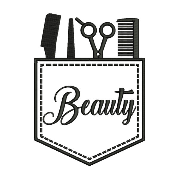 Beauty Hair Stylist Embroidery Design